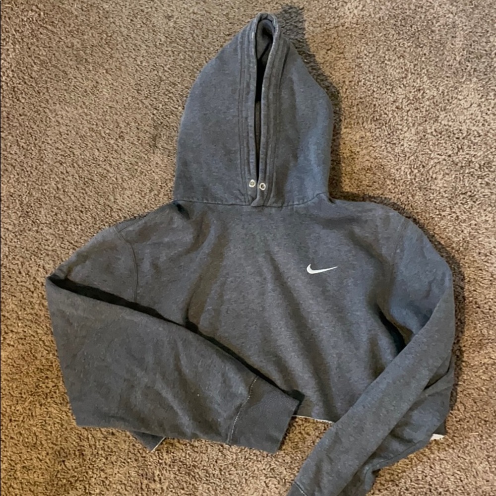 Gray Nike cropped hoodie